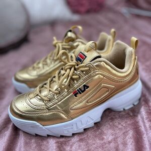 Gold Fila Sneakers